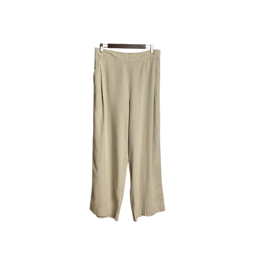 Madewell Linen Wideleg Pull On Pants Size 10 Women’s Tan